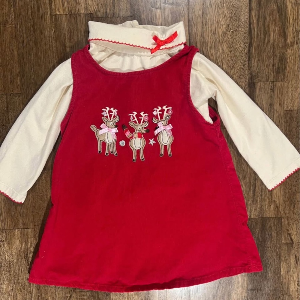 Red Reindeer Kids Casual Dress